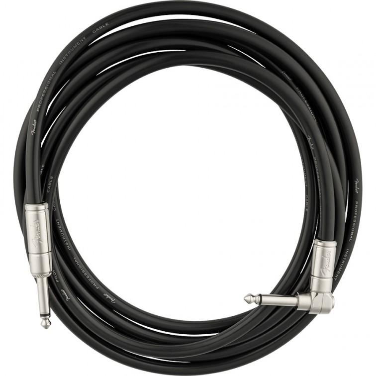 Инструментален кабел ъглов черен Fender Professional Series Kill Switch Black 3 метра – професионален музикален продукт с високо качество за сцена, студио и репетиции