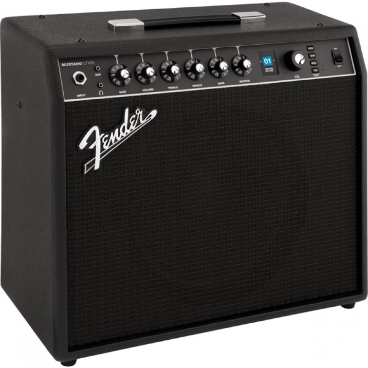 Усилвател за електрическа китара с ефекти / китарно кубе / комбо 50W Fender Mustang® LTX50 дигитален – професионален музикален продукт с високо качество за сцена, студио и репетиции