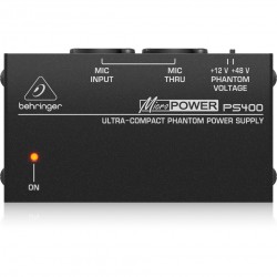 Фантомно захранване за микрофони Behringer PS400 – професионален музикален продукт с високо качество за сцена, студио и репетиции