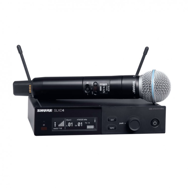 Безжичен вокален микрофон с BETA58 SHURE SLXD24E/B58-J53 B-STOCK!  – професионален музикален продукт с високо качество за сцена, студио и репетиции