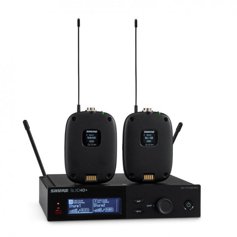 Двойна безжична китарна система SHURE SLXD14D+-G65  – професионален музикален продукт с високо качество за сцена, студио и репетиции