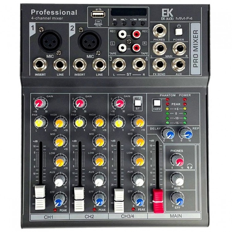 Смесителен пулт EK Audio MMF4 – 2 моно + 1 стерео канал