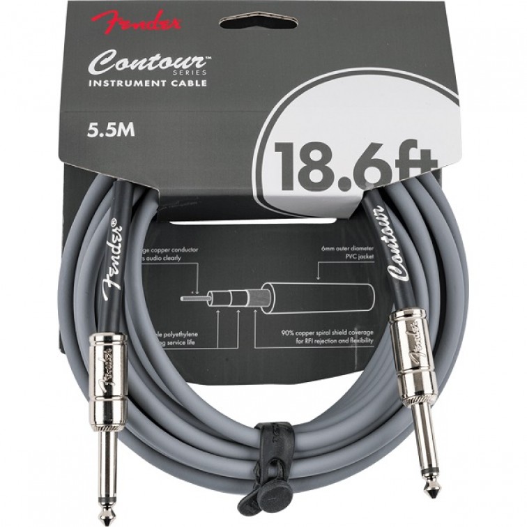 Инструментален кабел Fender Contour™ Series – Silver, 5.5 метра