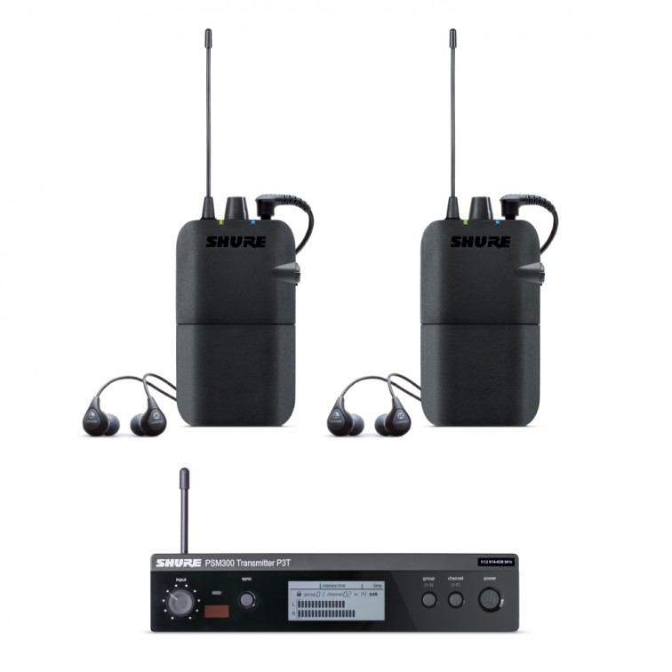 Двойна дигитална мониторинг система със слушалки SHURE PSM300 P3TR112TW - K3E