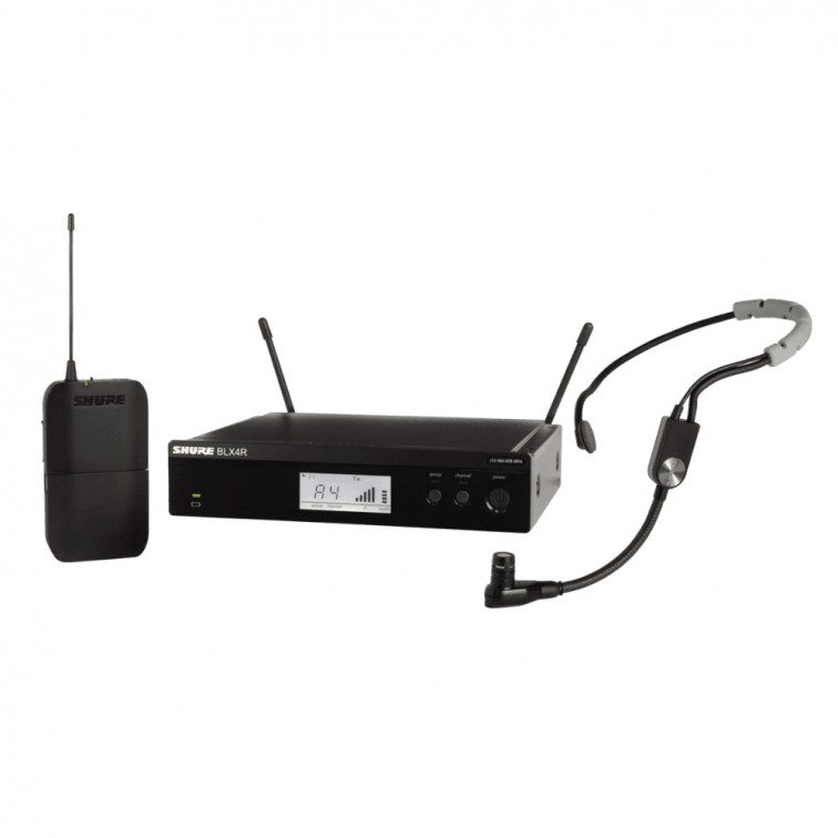 Безжичен микрофон за глава / хедсет / диадема / headset SM35 SHURE BLX14RE/SM35-M17 за вграждане в рак, професионален, високо качество звук, за сцена и студио