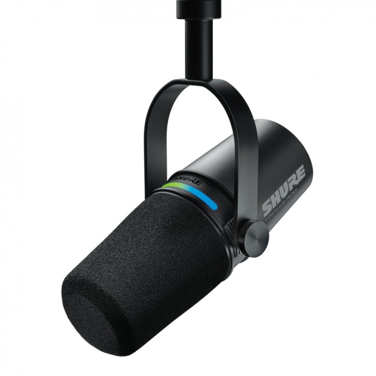 USB Подкаст микрофон с вграден интерфейс SHURE MV7i, професионален, високо качество звук, за сцена и студио