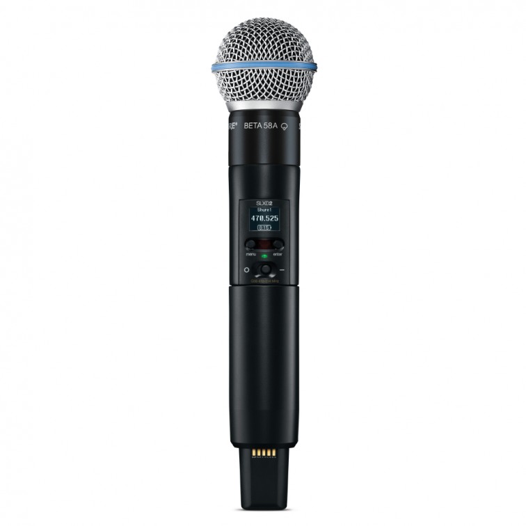 Безжичен микрофон предавател с капсула Beta58 за SLXD системи SHURE SLXD2/B58-S50  – професионален музикален продукт с високо качество за сцена, студио и репетиции