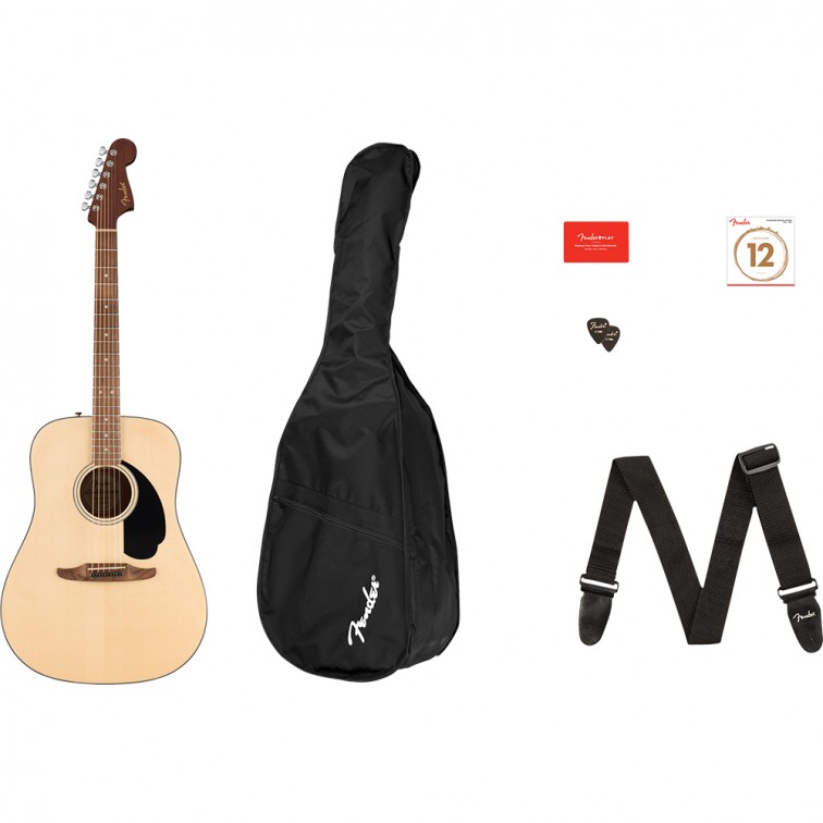 Акустична китара комплект Fender California Standard Redondo™ Pack + калъф, струни, колан, кърпичка и перца  – професионален музикален продукт с високо качество за сцена, студио и репетиции