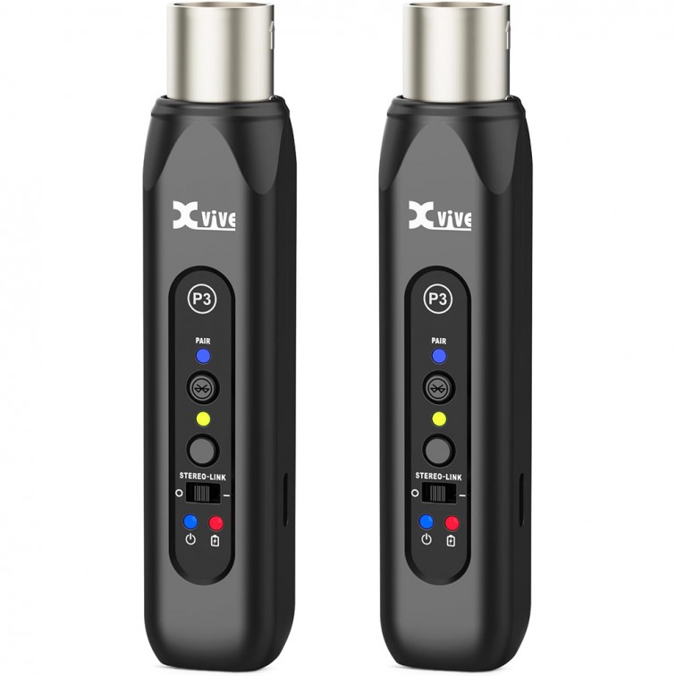Двоен Bluetooth стерео приемник XLR Xvive P3D – професионален музикален продукт с високо качество за сцена, студио и репетиции