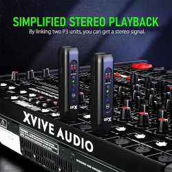 Двоен Bluetooth стерео приемник XLR Xvive P3D – професионален музикален продукт с високо качество за сцена, студио и репетиции