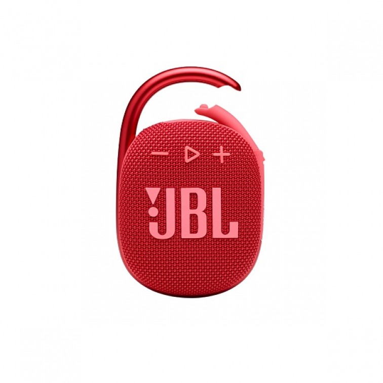 Червена портативна колонка с блутут JBL Clip 4 - водоустойчива 