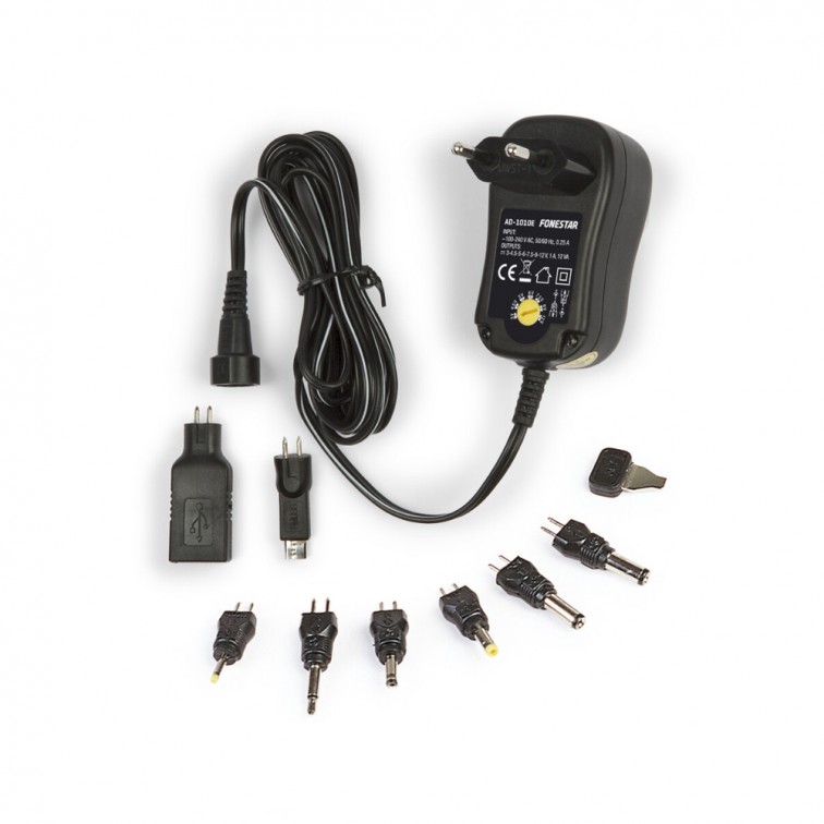Универсално захранване с избираем волтаж 3-12V max 18W Fonestar AD-1010E