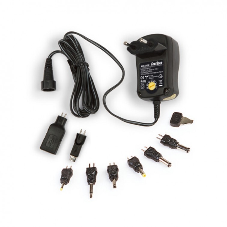 Универсално захранване с избираем волтаж 3-12V max 7.2W Fonestar AD-610E