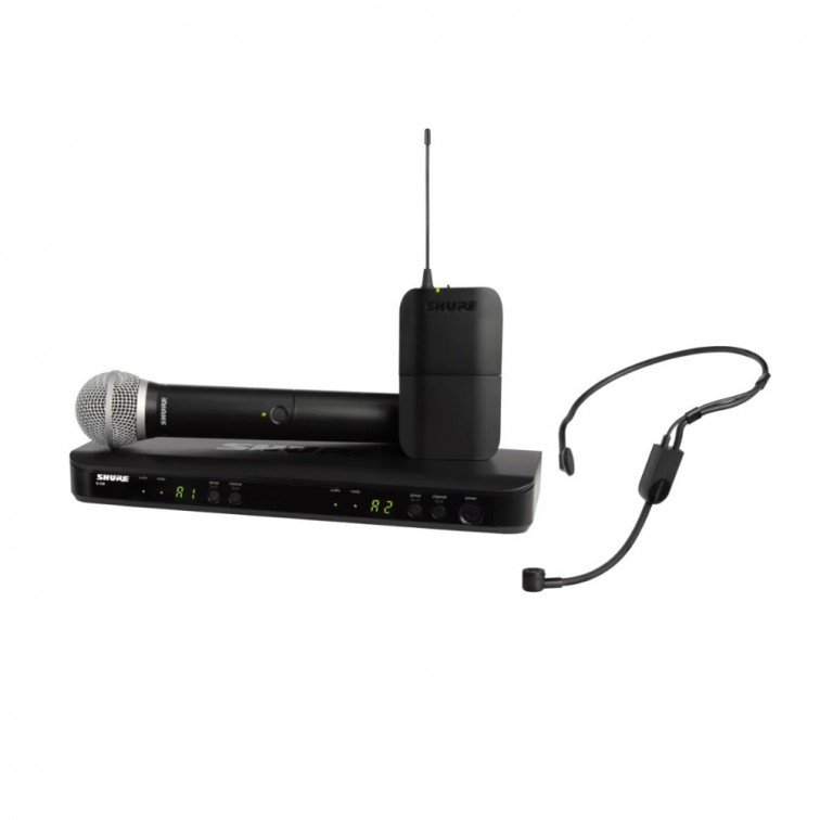 Безжична микрофонна система с PGA31 хедсет и PG58 вокален микрофон SHURE BLX1288E/PGA31+PG58-M17