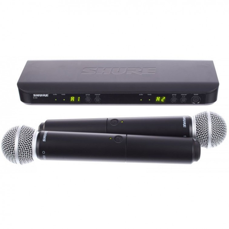 Вокален безжичен микрофон BLX288E/SM58 двоен by SHURE 