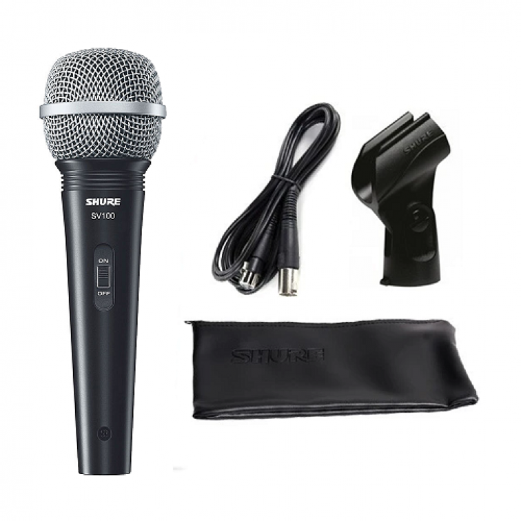 Микрофон динамичен Shure SV100A с кабел, държач и калъф 