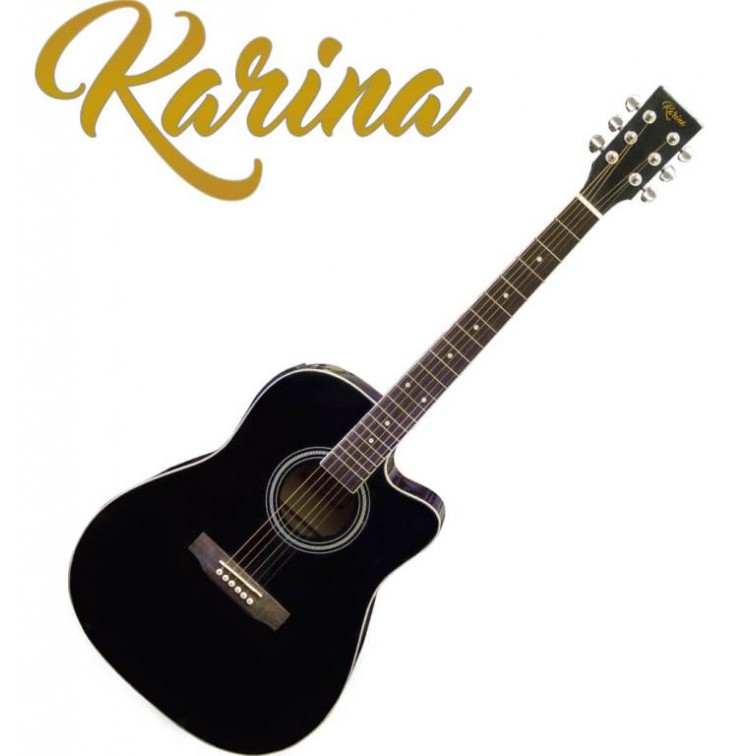 Черна китара електро-акустика – Karina FG229-CEQ 41" 